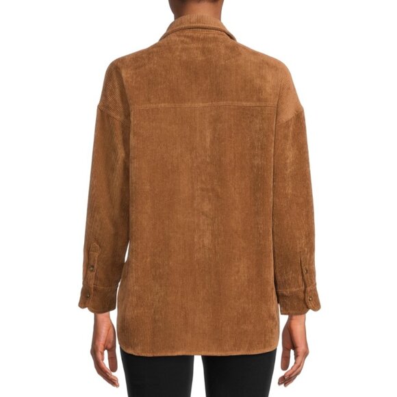 NEW Size Large Women’s Corduroy Shacket Jacket Shirt Button up Down L Amber Brow - Picture 9 of 12